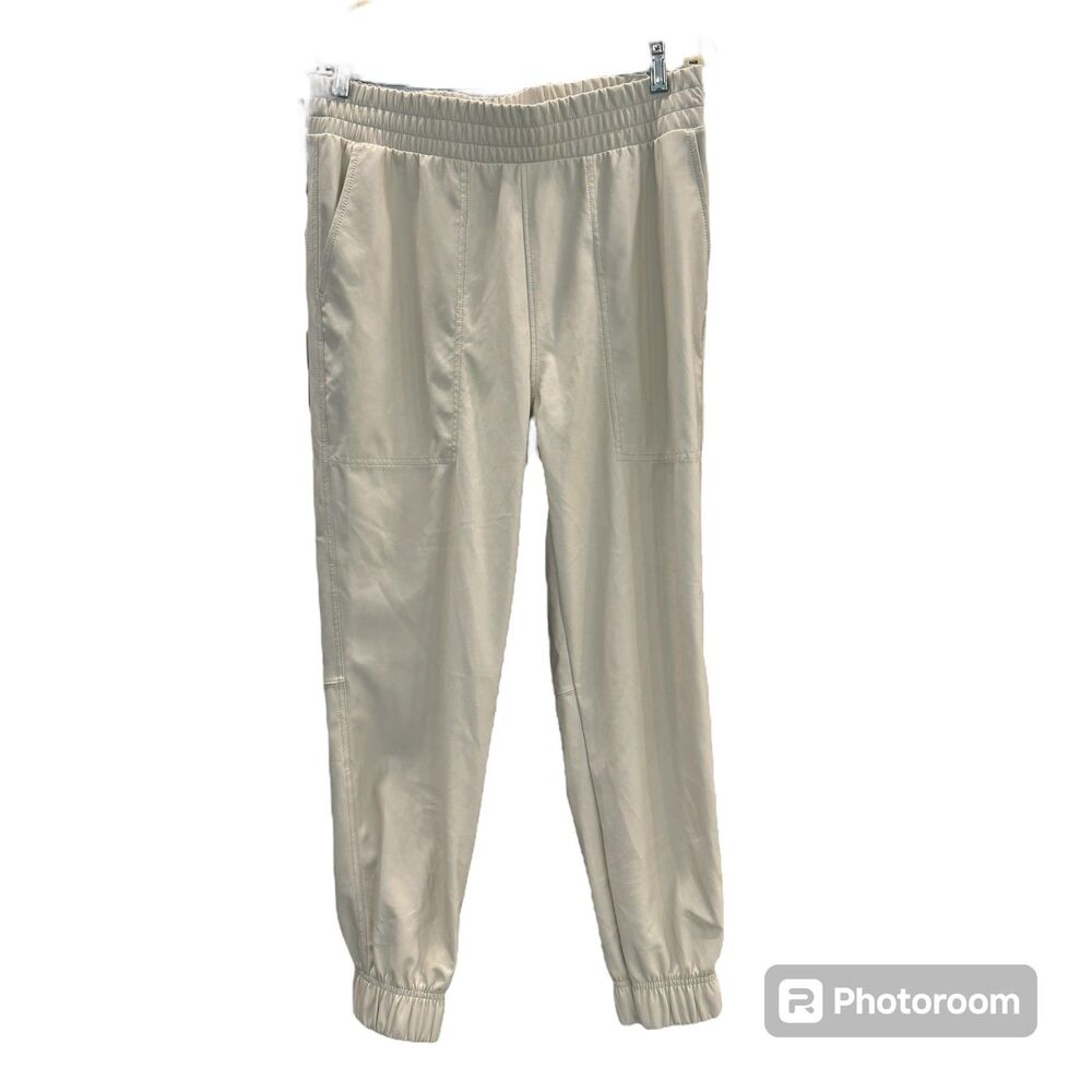 Calia By Carrie Underwod Faux Leather Beige Joggers With Pockets for Dress Work